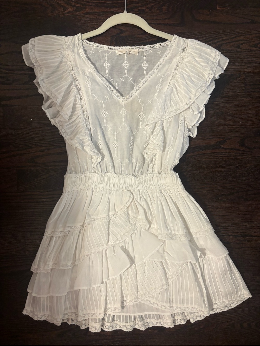 LoveShackFancy White Embroidered Cotton Top
